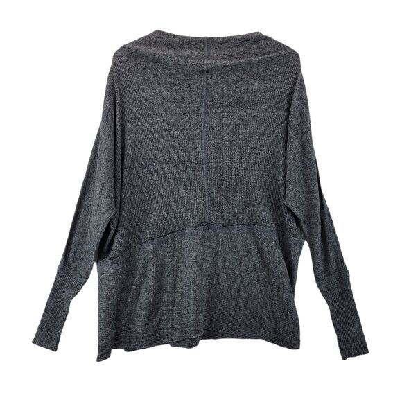 Free People Londontown Oversized Thermal Top Slouchy Charcoal Gray Size XS - Picture 5 of 9